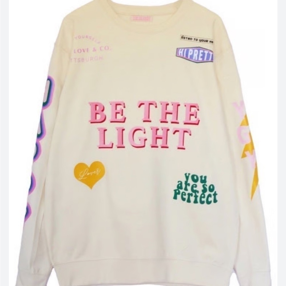 Skullhouse design Be The Light Crewneck: Vanilla limited edition Kelclight Sz XL